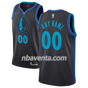 Camiseta Hombre Dallas Mavericks Personalizadas 2018-19 Nike City Edition Negro Azul Swingman